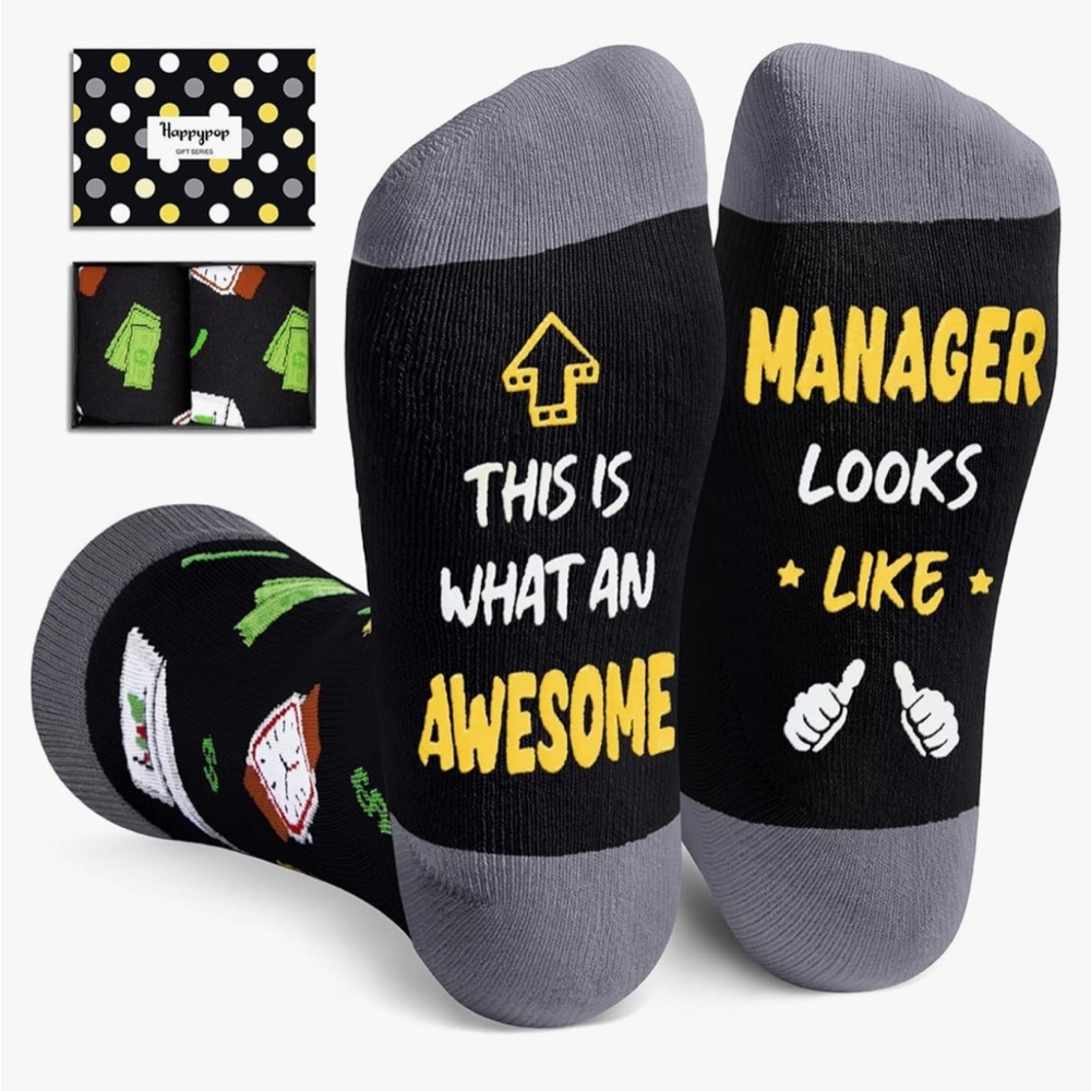 🆕 HAPPYPOP Manager Gifts Ideas Socks